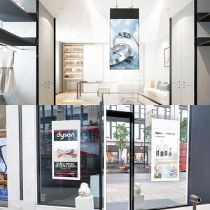 Ultra thin dual sided screen mounted hanging digital LCD display advertising player