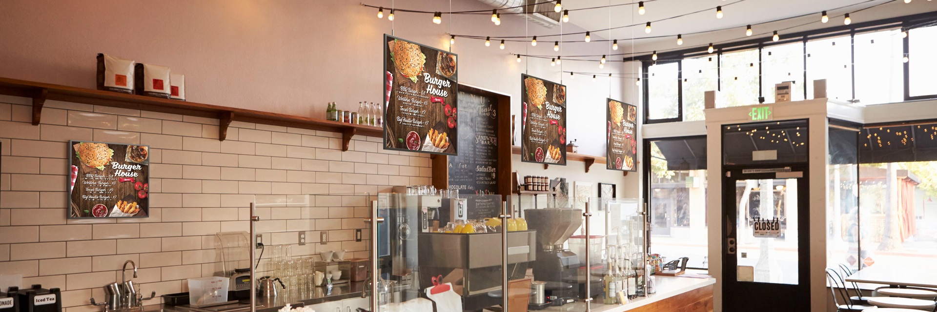 square view digital signage application in a retail store