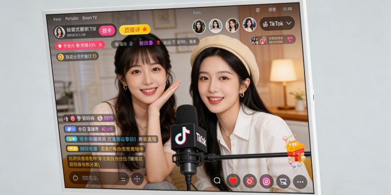 FVASEE Portable Smart TV for TikTok Live Streaming Setup