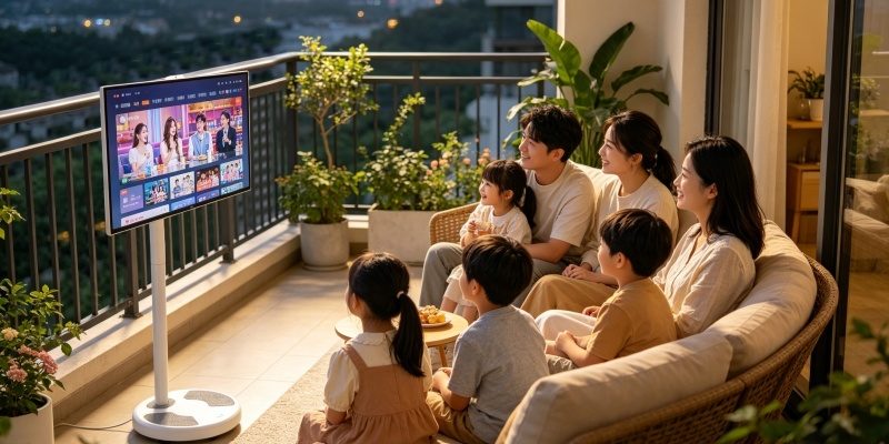 Battery Powered Smart TV for Balconies | Outdoor Entertainment Made Easy