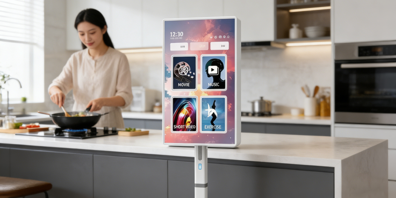 Fvasee Portable Smart TV for Online Cooking Classes & Kitchen Use